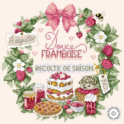 Point de croix Douce framboise ©Annick Abrial