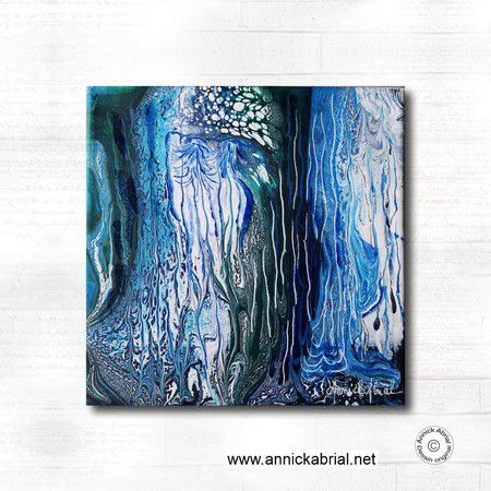 'La mangrove' tableau moderne abstrait peint à la main à la peinture acrylique  ©Annick Abrial