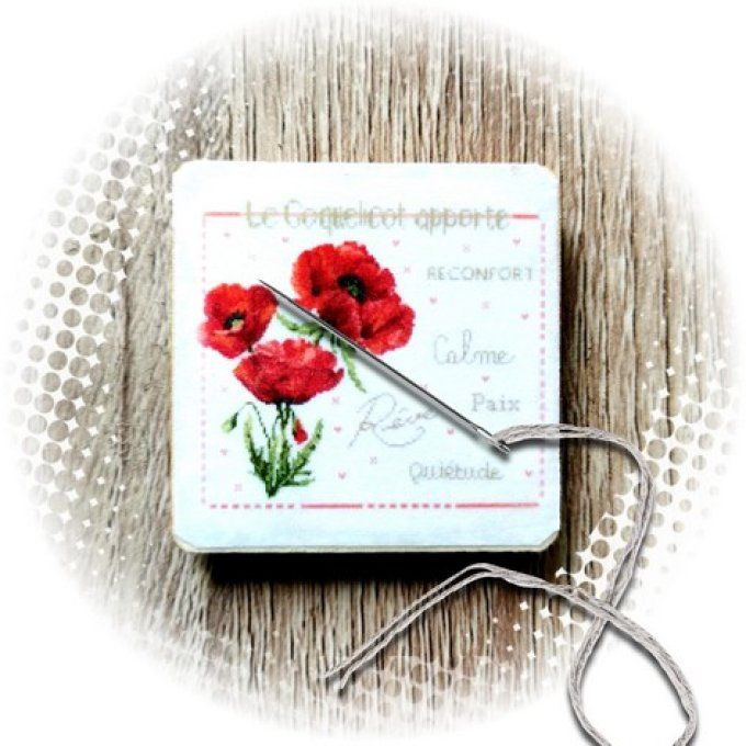 Aimant porte aiguilles le coquelicot ©Annick Abrial