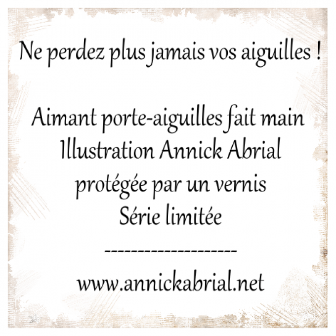 Aimant porte aiguilles Alsacienne illustré ©Annick Abrial 