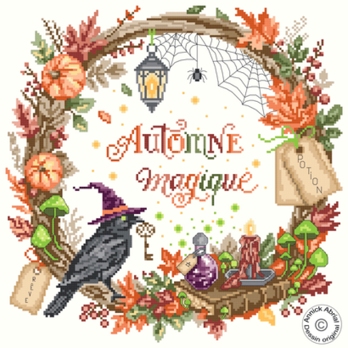 Modèle pour le point de croix Automne magique ©Annick Abrial