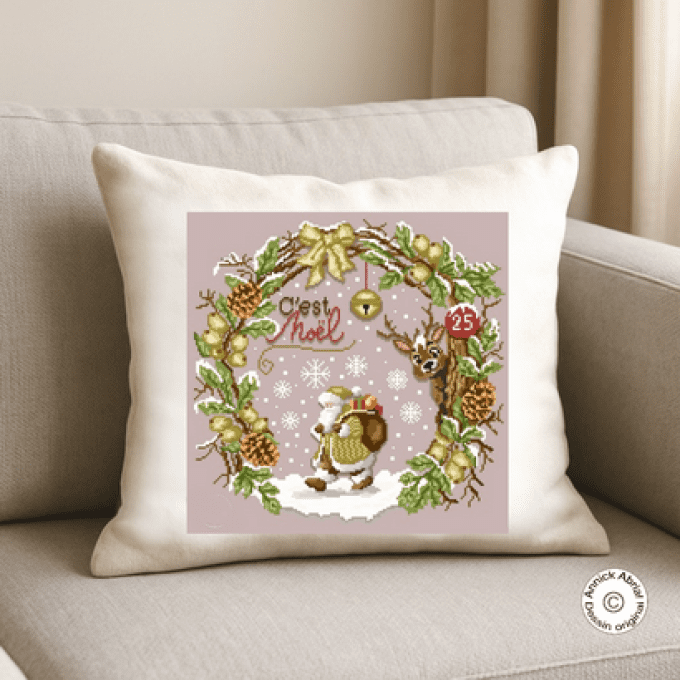 Point de croix coussin ©Annick Abrial
