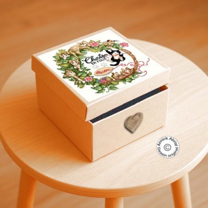 Point de croix Chats en folie boite ©Annick Abrial