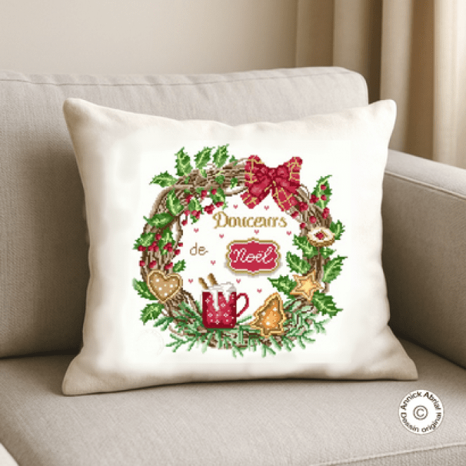 Coussin Point de croix ©Annick Abrial