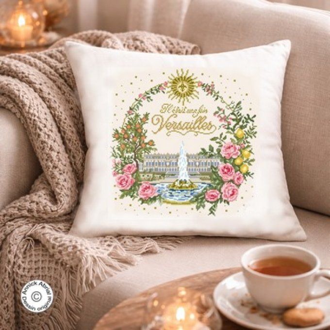 Point de croix Il était une fois Versailles coussin Annick Abrial