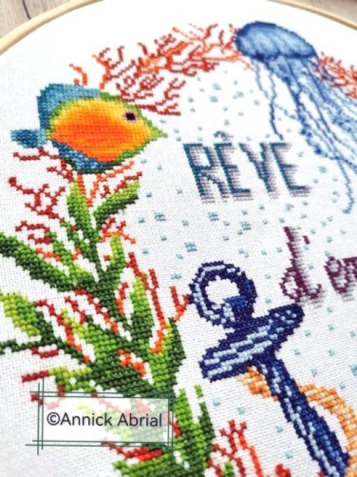 Modèle point de croix Rêve d'embruns création ©Annick Abrial