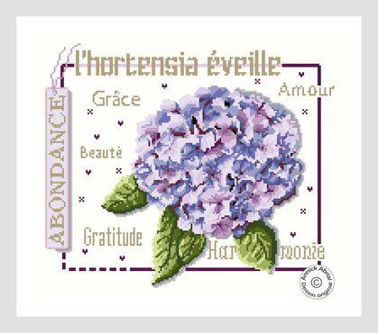 Point de croix, L'hortensia collection le langage des fleurs