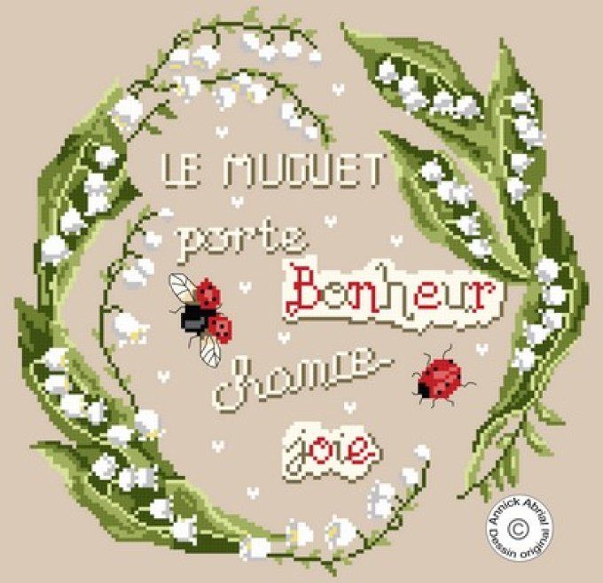 Modèle point de croix Le muguet collection le langage des fleurs ©Annick Abrial