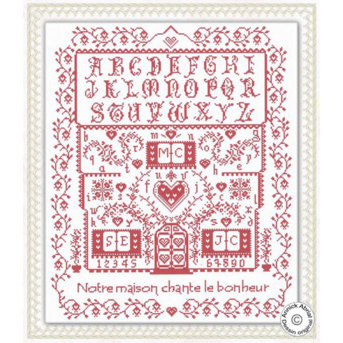 Abécédaire rouge ma maison chante le bonheur modèle 3