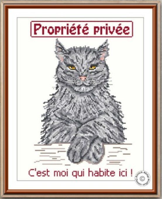 Modèle point de croix chat ©Annick Abrial