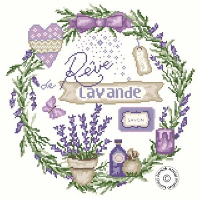 Rêve de lavande - Modèle point de croix