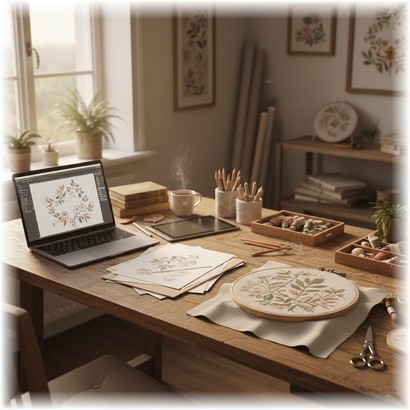 Atelier de création broderie d'Annick Abrial