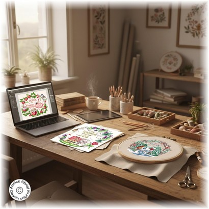 Atelier de création broderie d'Annick Abrial