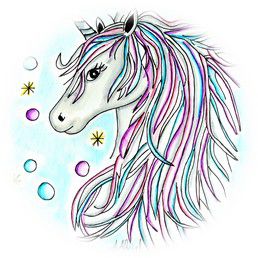 modèle point de croix La licorne dessin Annick Abrial