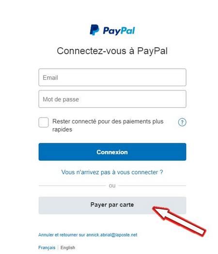 paiement par carte bancaire sur un compte paypal